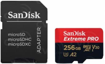 Atmiņas karte Sandisk MicroSDXC 256GB + SD adapter