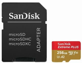 EXTREME PLUS MICROSDXC 256GB+SD/ADAPTER 200MB/S 140MB/S A2 C10 V