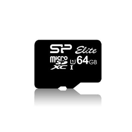 Silicon Power Elite /class 10 64GB mSD Card UHS-1 (U1) R/W: up to 85/10 MB/s, ECC function, Shock/water/x-ray-proof, w/ adapter