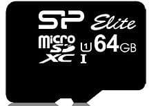 Silicon Power Elite /class 10 64GB mSD Card UHS-1 (U1) R/W: up to 85/10 MB/s, ECC function, Shock/water/x-ray-proof, w/ adapter