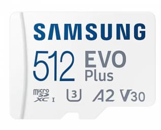 Samsung EVO+ Memory Card MicroSD /  512GB / Class10 + Adapter