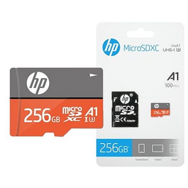 Hp U Microsdxc 256gb Uhs-i 3+ Adapter Minne Kort Orange,Grå