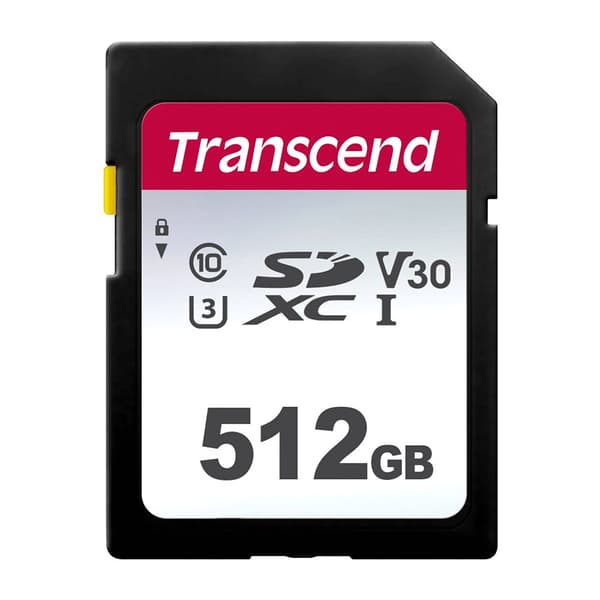 Transcend Minneskort Sdxc 300s 512gb Class 10 Uhs-i U3 V30 Svart