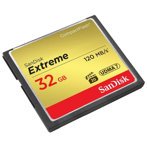Sandisk Hukommelseskort Extreme Cf 32gb Udma7 Sdcfxsb-032g-g46 Sort,Gylden