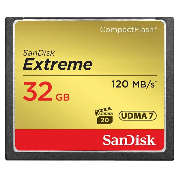 Sandisk Hukommelseskort Extreme Cf 32gb Udma7 Sdcfxsb-032g-g46 Sort,Gylden