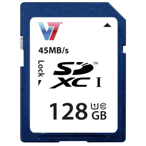 V7 Hukommelseskort Sdxc 128gb Blå