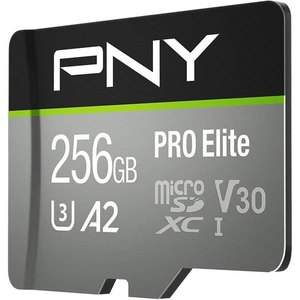 PNY PRO Elite 256 GB flashminneskort - A2 / Video Class V30 / UHS-I U3 / Class10 - microSDXC UHS-I