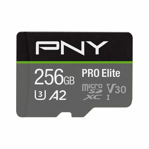 PNY PRO Elite 256 GB flashminneskort - A2 / Video Class V30 / UHS-I U3 / Class10 - microSDXC UHS-I