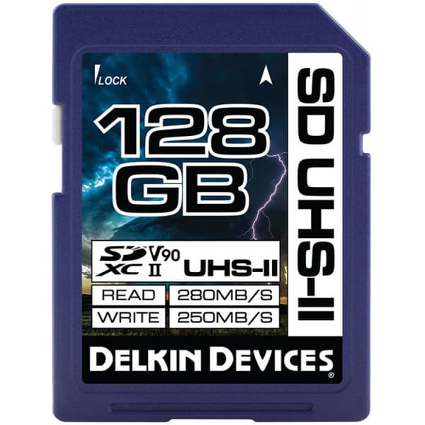 Delkin Cinema SD SDXC UHS-II 128 Gt -muistikortti