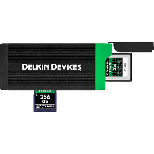 Delkin USB 32 CFexpress Type B , SD UHS-II -muistikortinlukija