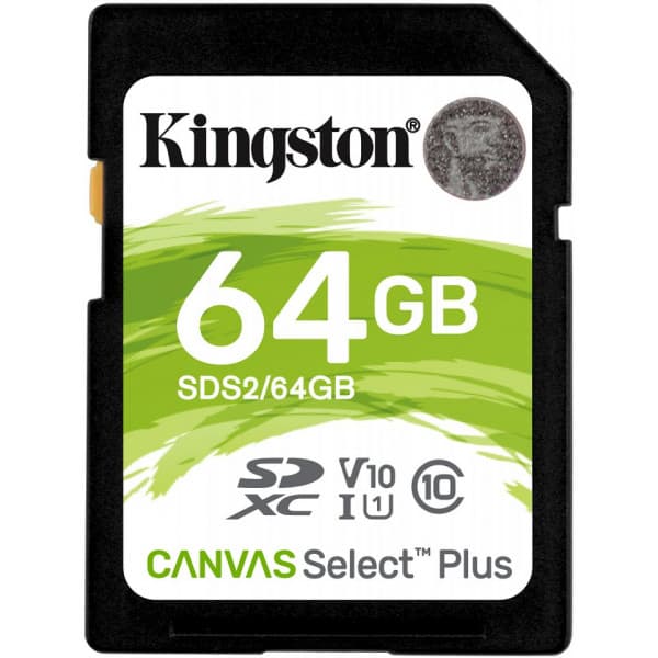Kingston 64 Gt SD Canvas Select Plus UHS-I Speed Class 1 (U1) -minneskort