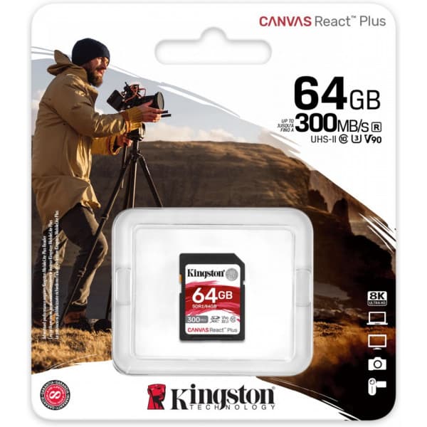 Kingston Canvas React Plus 64 GB UHSIISDXChukommelseskort