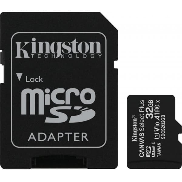 Kingston 32 Gt microSD Canvas Select Plus UHS-I Speed Class 1 (U1) -muistikortti