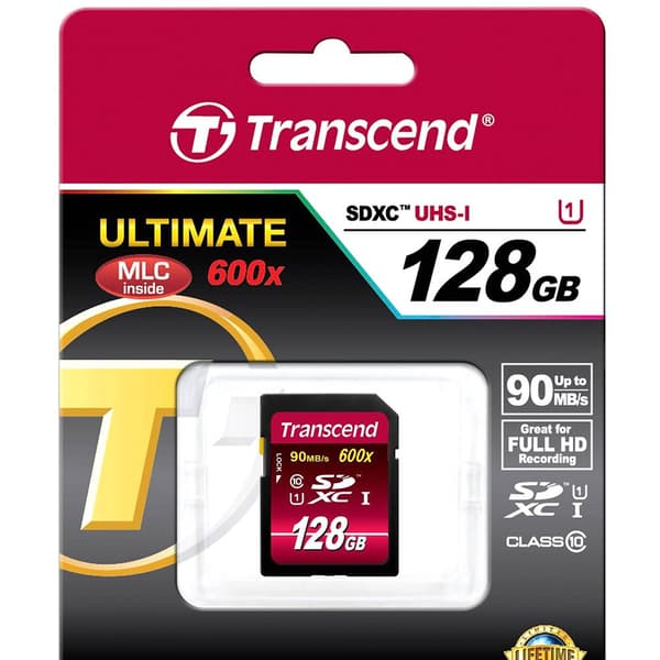 Transcend Hukommelseskort Sdxc 128gb Class10 Uhs-i 600x Ultimate Sort