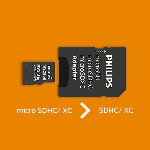 Philips MicroSDXC-kort 256GB Klass 10 UHS-I U1 inkl. Adapter (FM25MP45B/00)