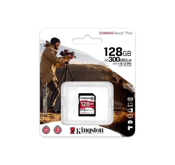 Muistikortti Kingston Canvas React Plus SD 128GB