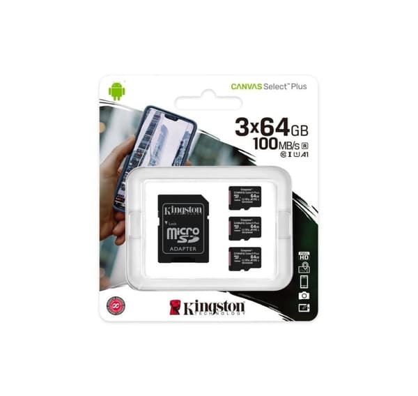 Minne micro sdxc 64gb uhs-I/3pack sdcs2/64gb-3p1a, Kingston