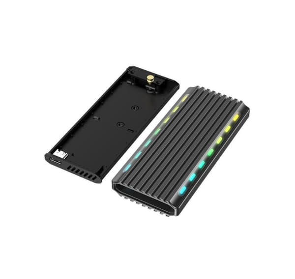 Gembird EE2280-U3C-03 USB 3.1-kapsling for M.2 NVMe-stasjoner, RGB, aluminium