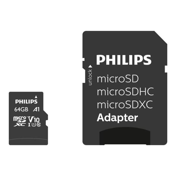 Philips MicroSDHC 64GB CL10 80mb/s UHS-I + Retail Adapter
