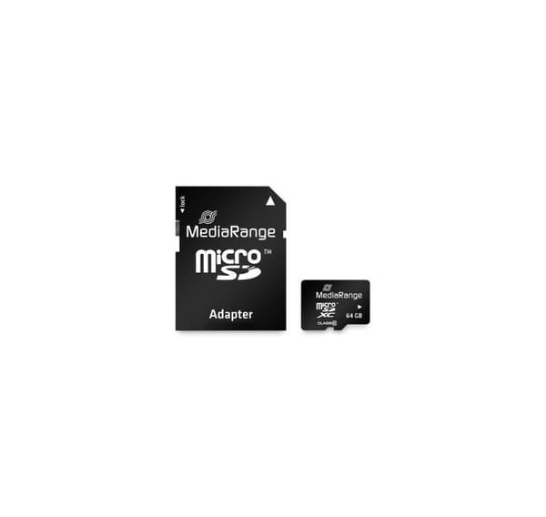 Minne micro sdxc 64gb c10/w/adapter mr955, Mediarange