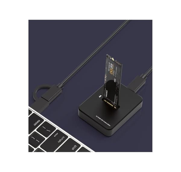 Pöytätietokoneen USB Type-C M.2 SATA & NVME SSD -telakointiasema, musta, GEMBIRD
