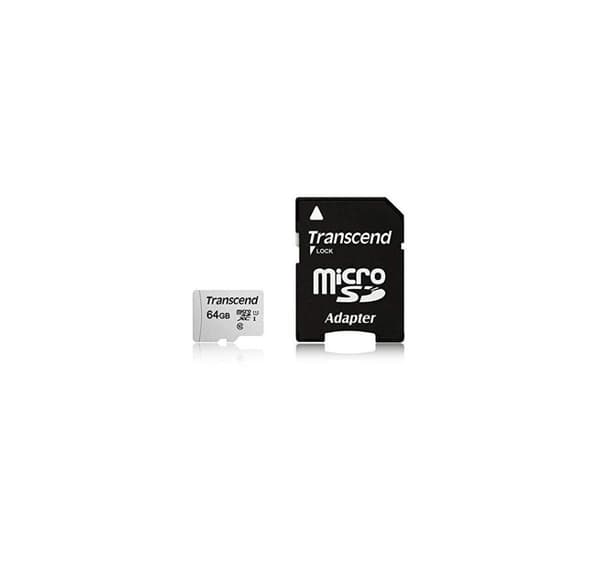 Minne micro sdxc 64gb m/adapt/uhs-I ts64gusd300s-a, Transcend