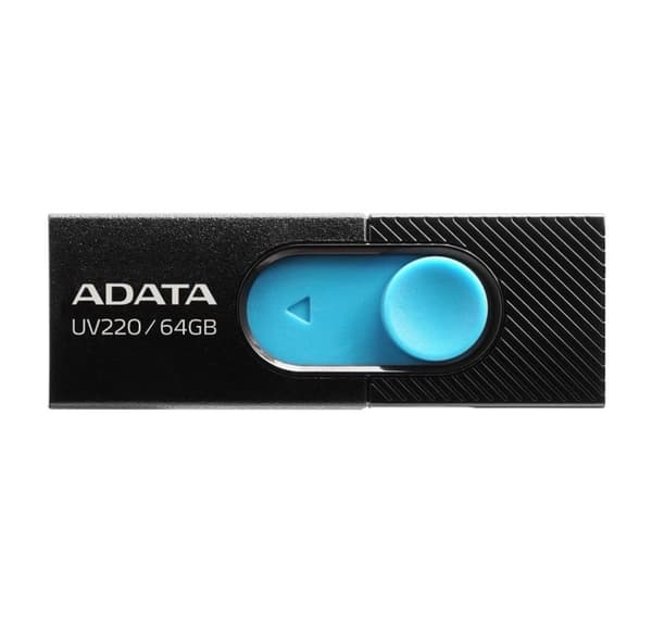 Hukommelsesdrev flash usb2 64gb/blå auv220-64g-rbkbl, Adata Sort, Blå