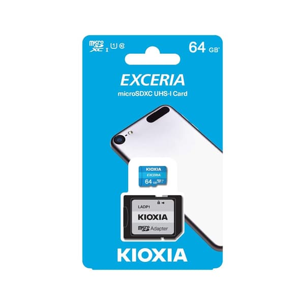 Kioxia 64 GB UHS-I U1 microSD minneskort med adapter