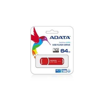 ADATA UV150 64 GB USB 3.0 i rött Röd