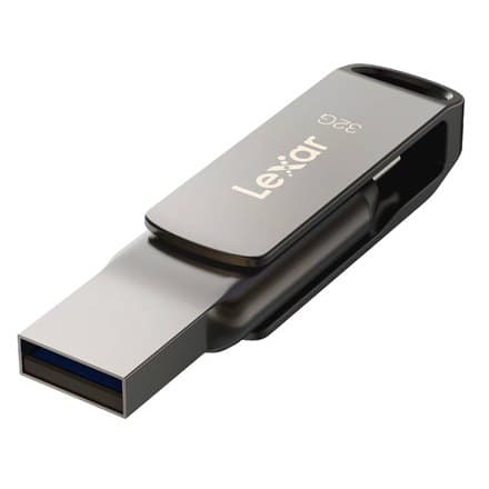 Lexar | 2-in-1 Flash Drive | JumpDrive Dual Drive D400 | 32 Gt | USB 3.1 | Harmaa