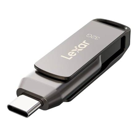 Lexar | 2-in-1 Flash Drive | JumpDrive Dual Drive D400 | 32 Gt | USB 3.1 | Harmaa