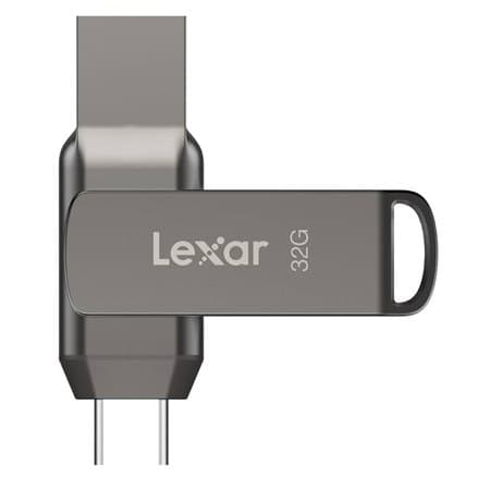 Lexar | 2-in-1 Flash Drive | JumpDrive Dual Drive D400 | 32 Gt | USB 3.1 | Harmaa