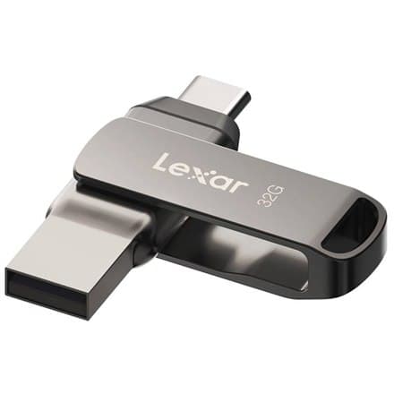 Lexar | 2-in-1 Flash Drive | JumpDrive Dual Drive D400 | 32 Gt | USB 3.1 | Harmaa Harmaa