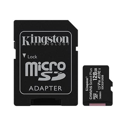 Kingston | Canvas Select Plus | UHS-I | 128GB | MicroSDXC | Flash-minne klass 10 | SD-adapter