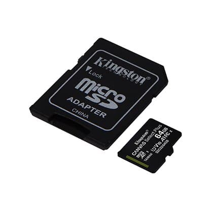 Kingston | Canvas Select Plus | UHS-I | 64 Gt | MicroSDXC | Flash-muisti luokka 10 | SD-sovitin