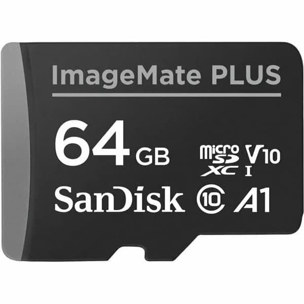 SanDisk 64 GB ImageMate Plus microSDXC UHS-1 C10, V10, 4K UHD, A1