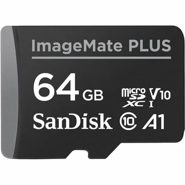 SanDisk 64 GB ImageMate Plus microSDXC UHS-1 C10, V10, 4K UHD, A1