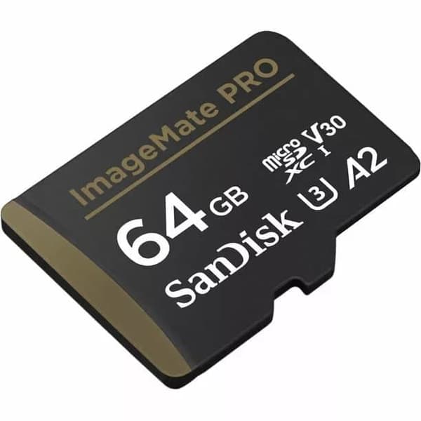 SanDisk 64 Gt ImageMate PRO microSDXC UHS-1 Action Cams U3, V30, 4K UHD, A2