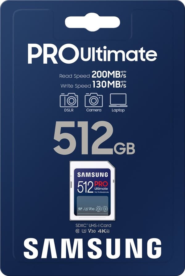 Samsung PRO Ultimate - SD-kort - Minneskortskamera - 200 & 130 MB/s - 512 GB