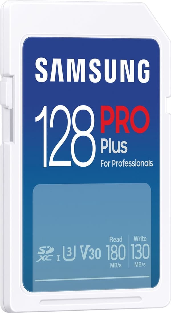 Samsung PRO Plus - SD-kort - Minneskortskamera - 180 & 130 MB/s - 128 GB