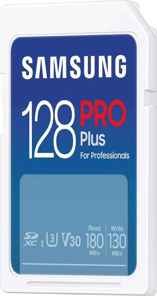 Samsung PRO Plus - SD-kort - Minneskortskamera - 180 & 130 MB/s - 128 GB