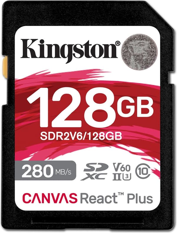128 GB Canvas React Plus SDXC UHS-II 280R/100W U3 V60 för Full HD/4K