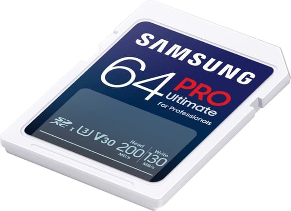 Samsung PRO Ultimate - SD-kort med kamera - Kameraminneskort - 200 & 130 MB/s - 64 GB