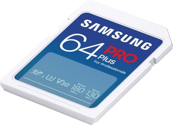 Samsung PRO Plus - SD-kort - Minneskortskamera - 180 & 130 MB/s - 64 GB