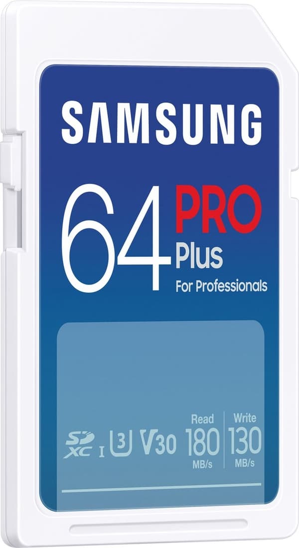 Samsung PRO Plus - SD-kort - Minneskortskamera - 180 & 130 MB/s - 64 GB
