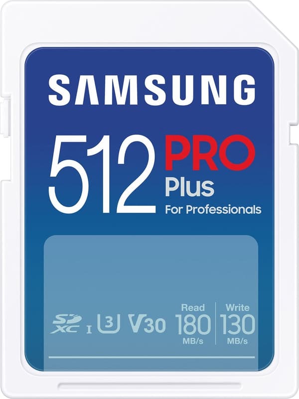 Samsung PRO Plus - SD-kort - Hukommelseskortkamera - 180 & 130 MB/s - 512 GB