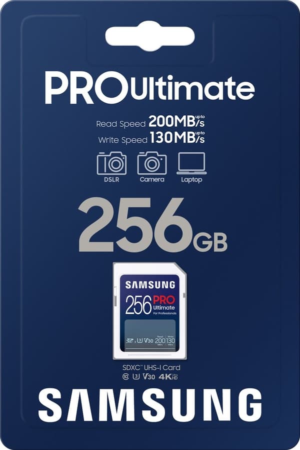 Samsung PRO Ultimate - SD-kort - Minneskortskamera - 200 & 130 MB/s - 256 GB