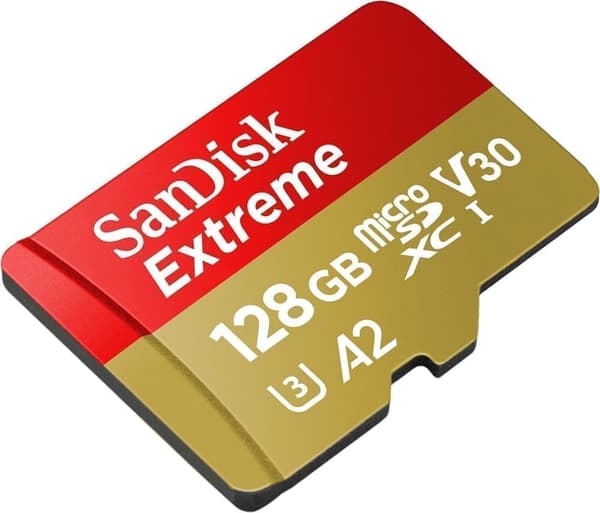 SanDisk 128GB Extreme microSDXC A2 App Performancella, UHS-I Class 10, U3, V30