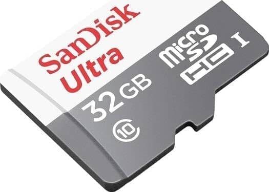 SanDisk Ultra 32 Gt microSDHC Class 10 -muistikortti jopa 48 Mb/s - valkoinen/harmaa