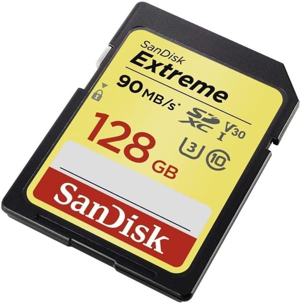 SanDisk Extreme 128GB SDXC-hukommelseskort op til 90MB/s, klasse 10, U3, V30